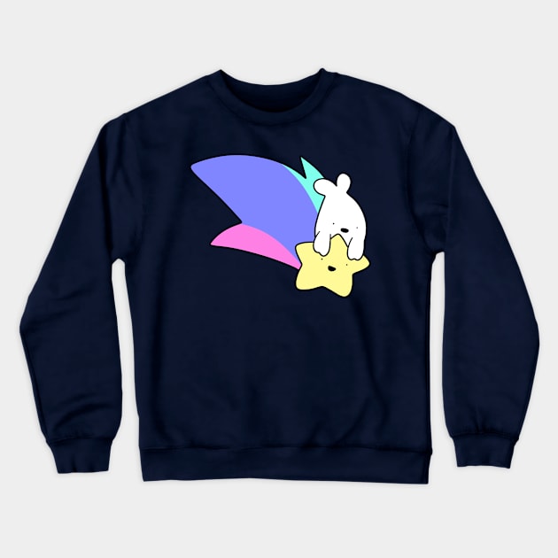 Rainbow Shooting Star Harp Seal Crewneck Sweatshirt by saradaboru